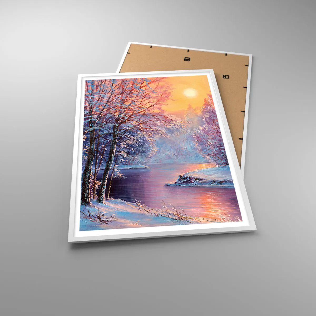 Poster in einem weißen Rahmen - Die Farben des Winters - 70x100 cm