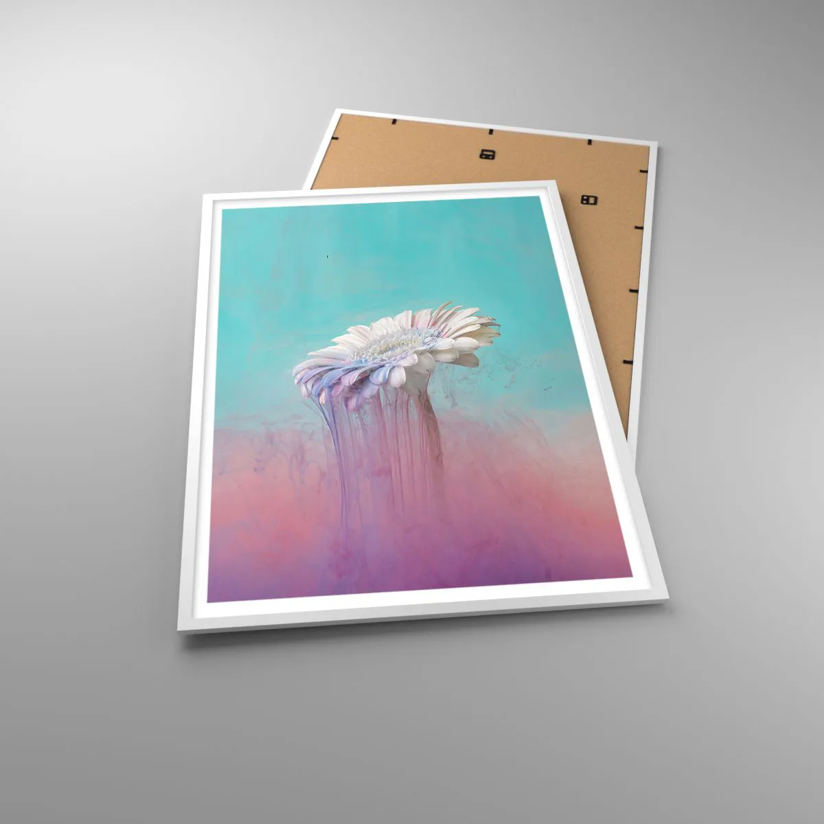 Plakat i hvid ramme - Blomster efter døden - 70x100 cm