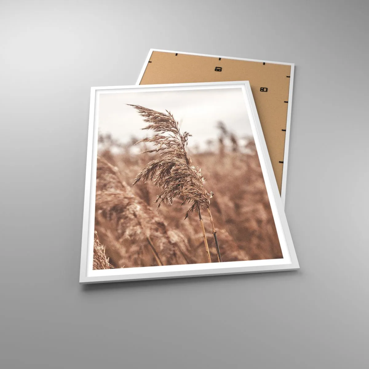 Affiche dans un cadre blanc - Poster - C'est déjà l'automne dans les champs - 70x100 cm