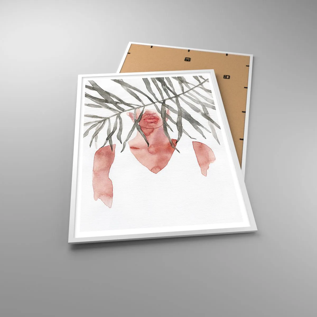 Poster în ramă albă - Doamna de la tropice - 70x100 cm