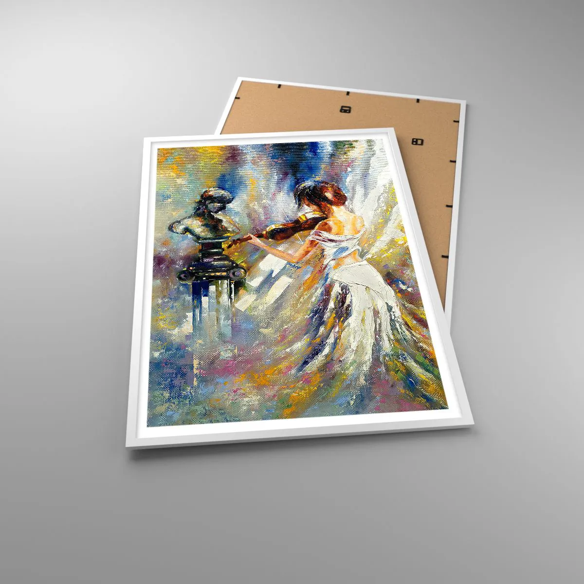 Affiche dans un cadre blanc - Poster - Revivre avec émotion - 70x100 cm