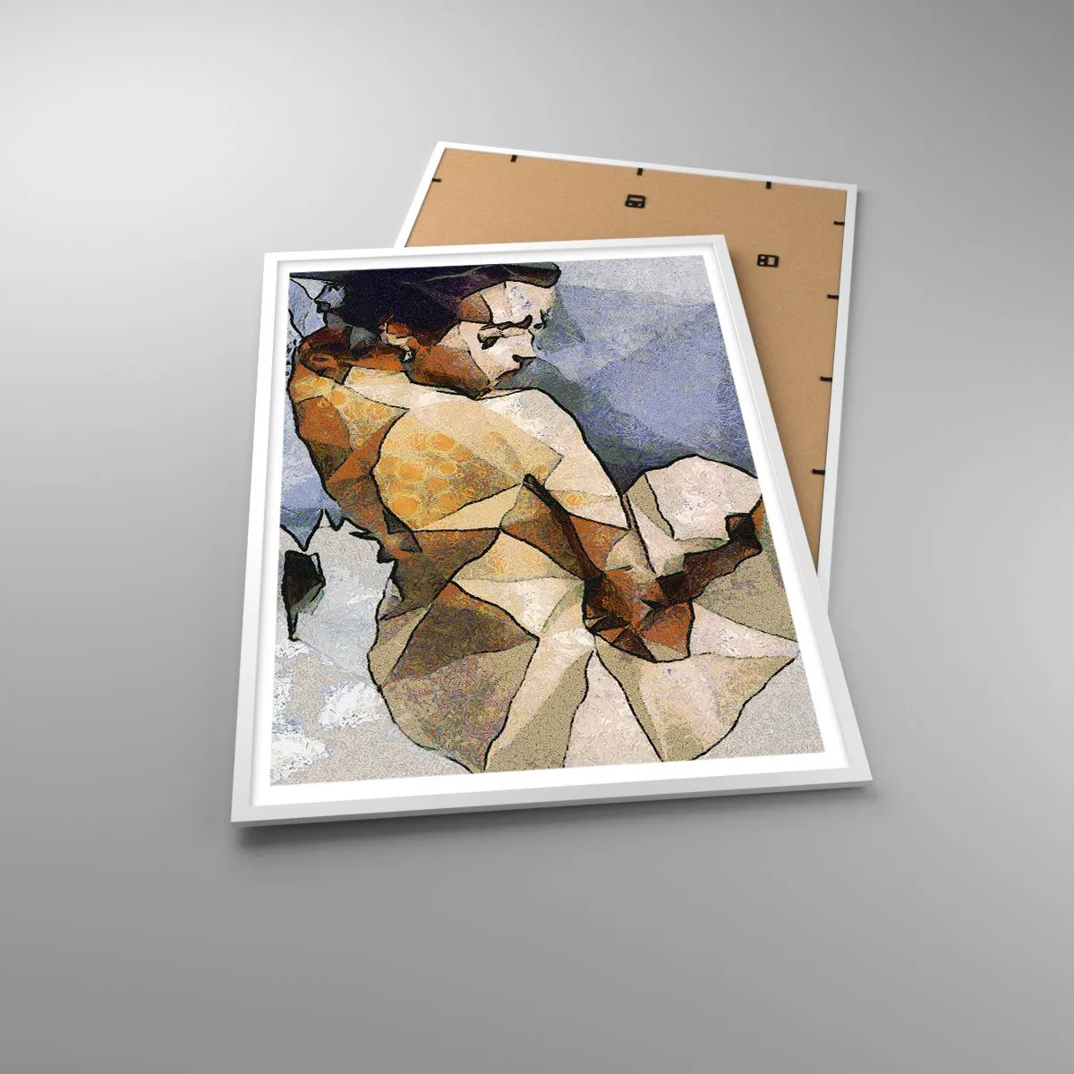 Poster in een witte lijst - In de geest van het kubisme - 70x100 cm