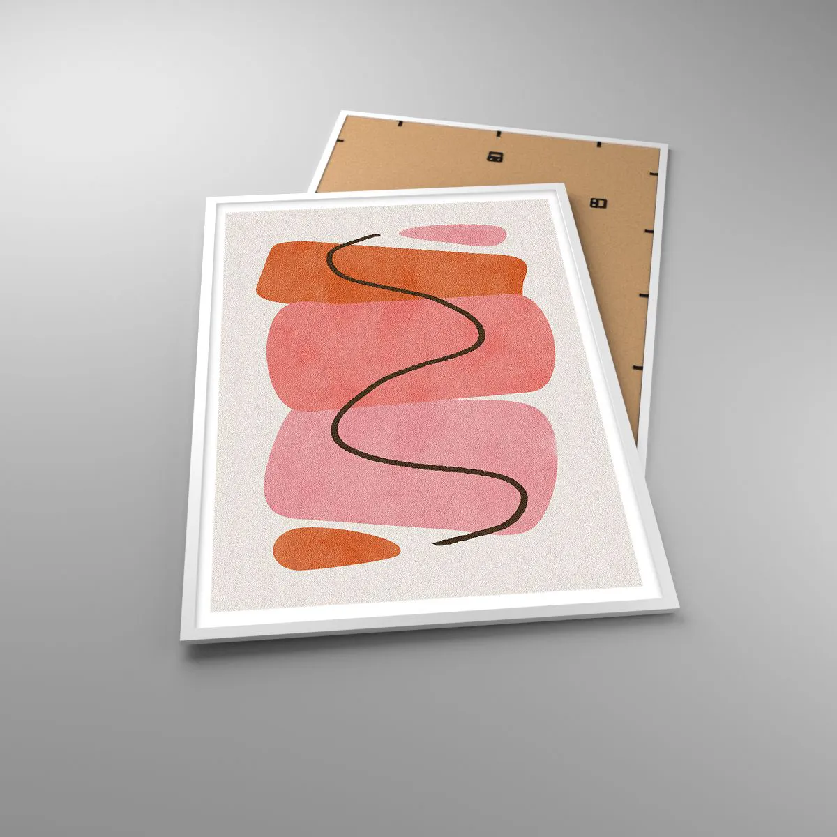 Affiche dans un cadre blanc - Poster - mouvement doux des formes - 70x100 cm