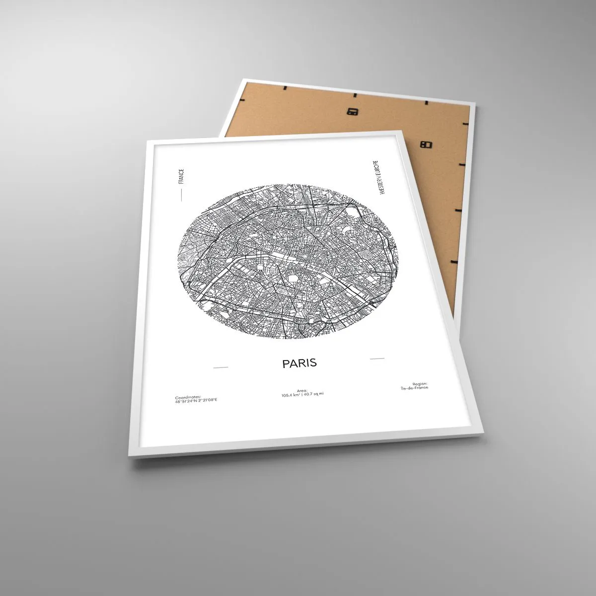Affiche dans un cadre blanc - Poster - Anatomie de Paris - 70x100 cm