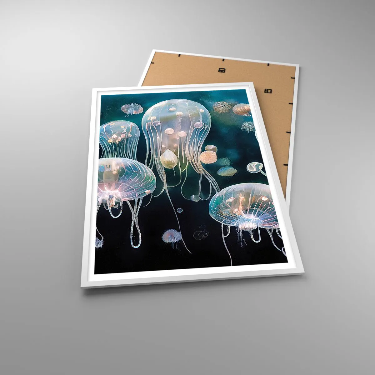 Affisch i vit ram - Undervattenbal - 70x100 cm