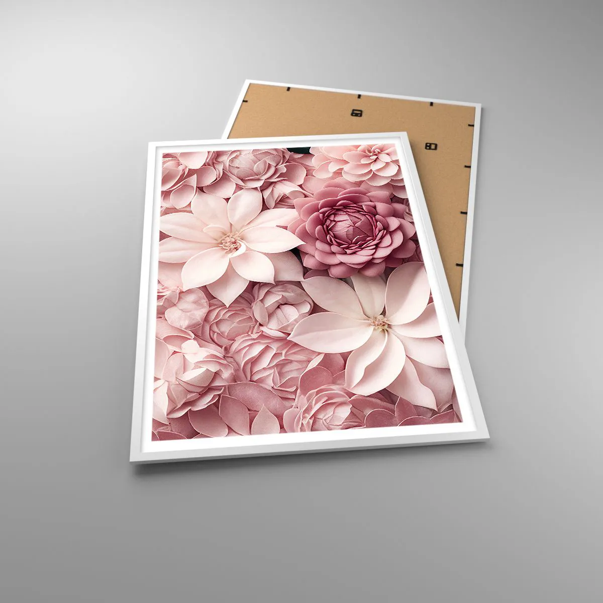 Poster in einem weißen Rahmen - In rosa Blütenblättern - 70x100 cm