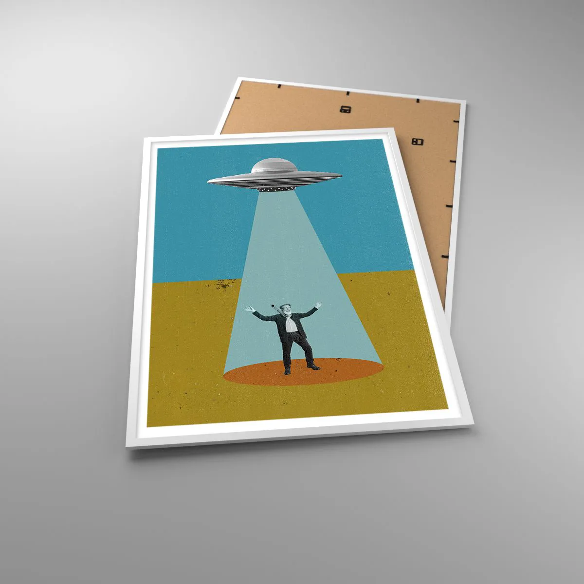 Affisch i vit ram - Ett nära möte - 70x100 cm