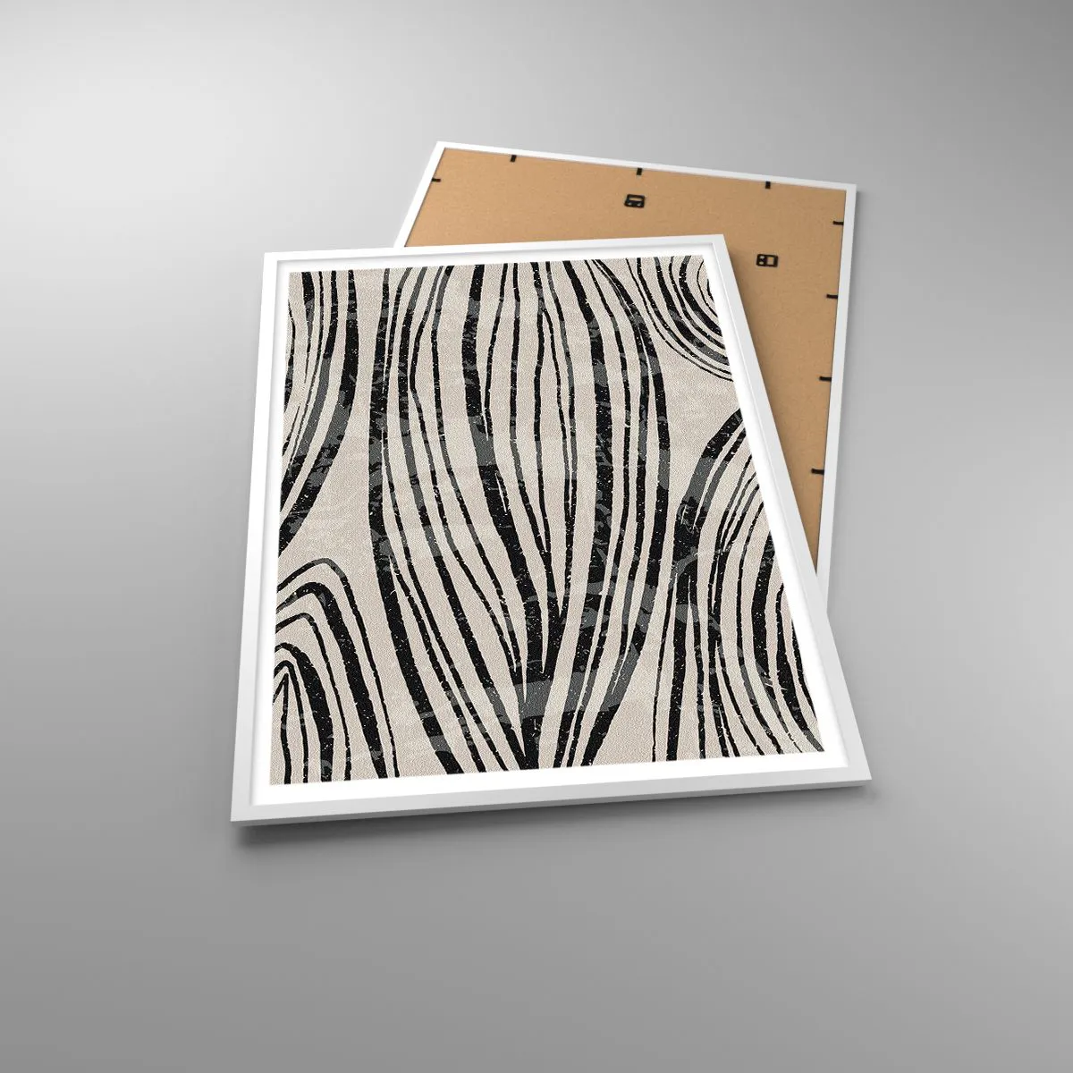 Poster in einem weißen Rahmen - Linienpool - 70x100 cm