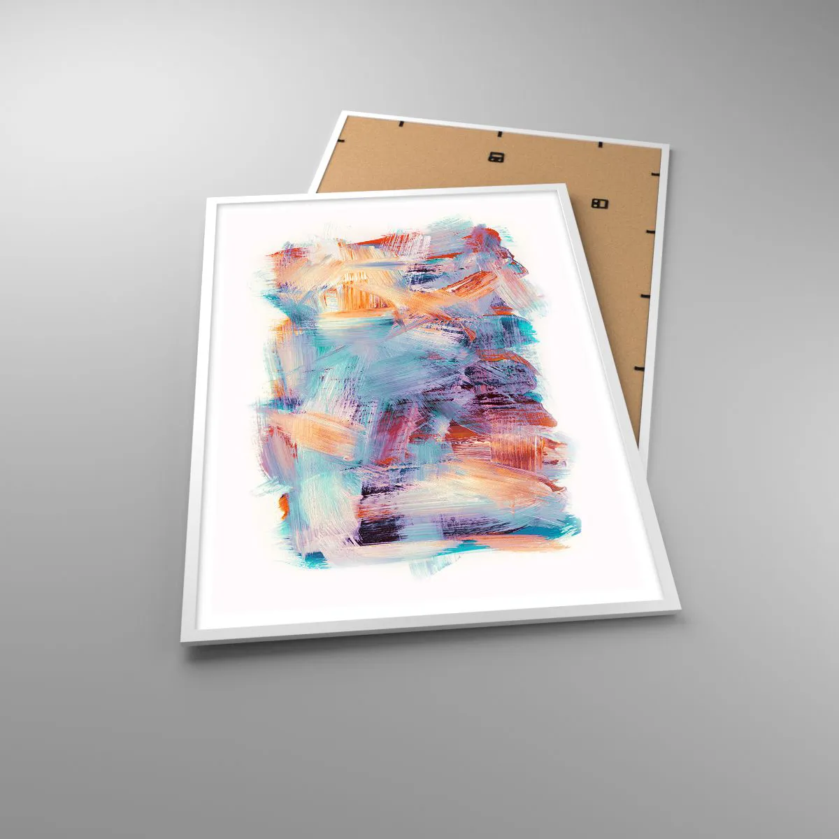 Póster en marco blanco - Colorido desorden - 70x100 cm