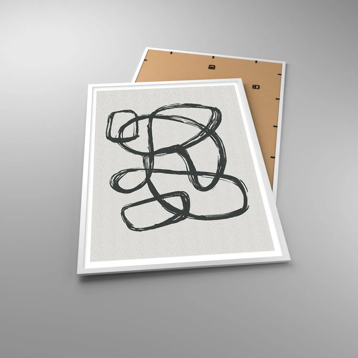 Affisch i vit ram - Loopad abstraktion - 70x100 cm