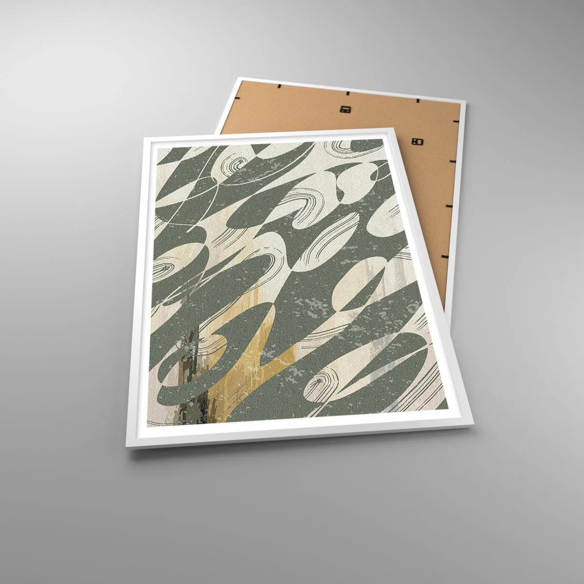 Poster in een witte lijst - Ritmische abstractie - 70x100 cm