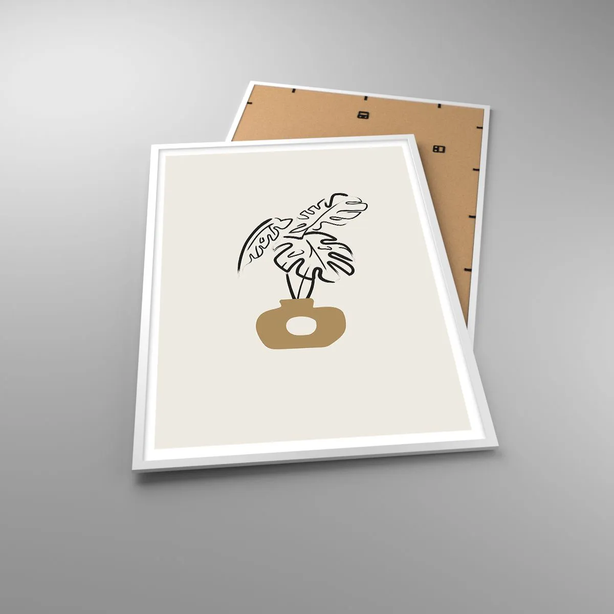 Plakat i hvid ramme - Monstera - udsmykning af huset - 70x100 cm