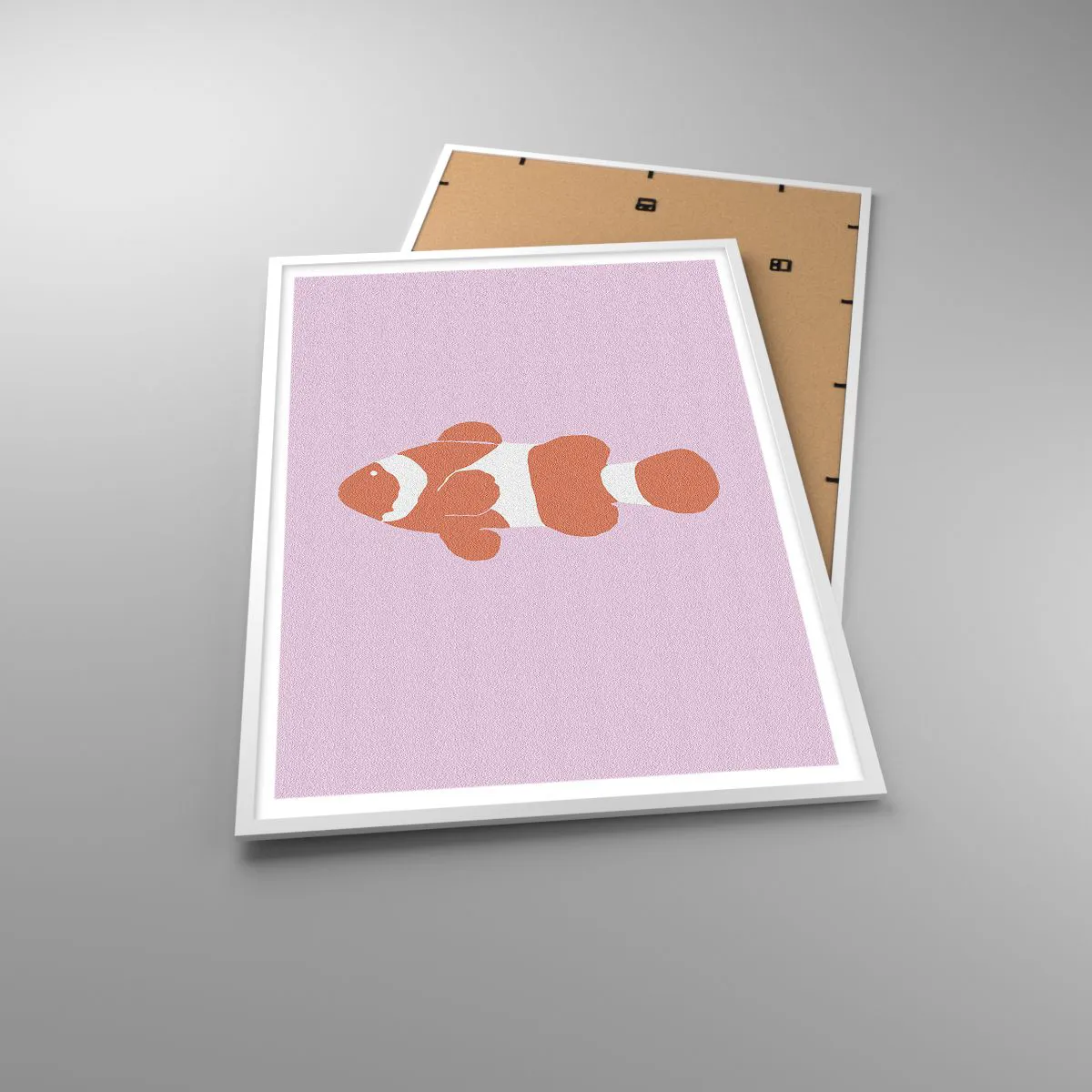 Plakat i hvid ramme - I koraller til ansigt og hale - 70x100 cm