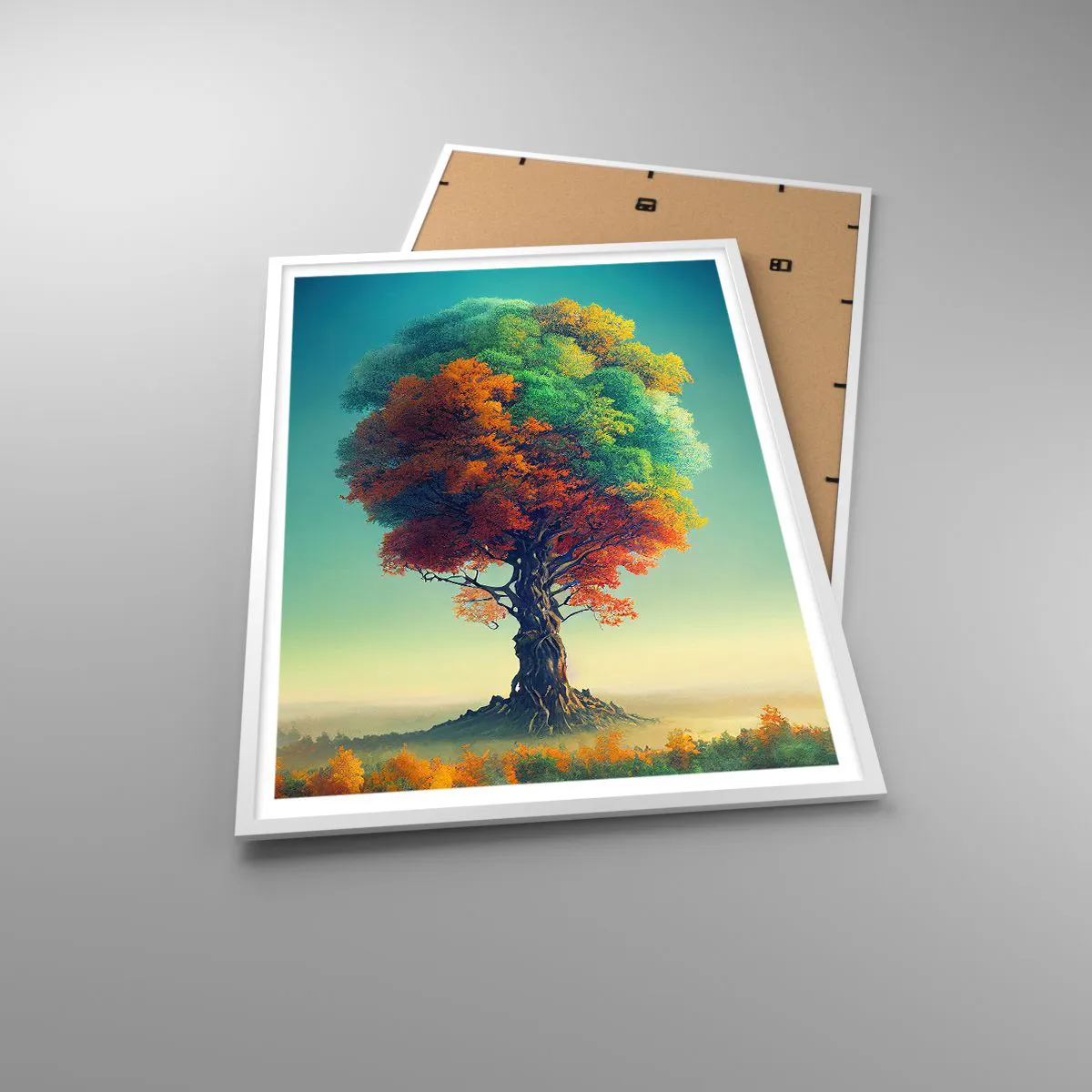 Plakát v bílém rámu - Dub – otec přírody - 70x100 cm