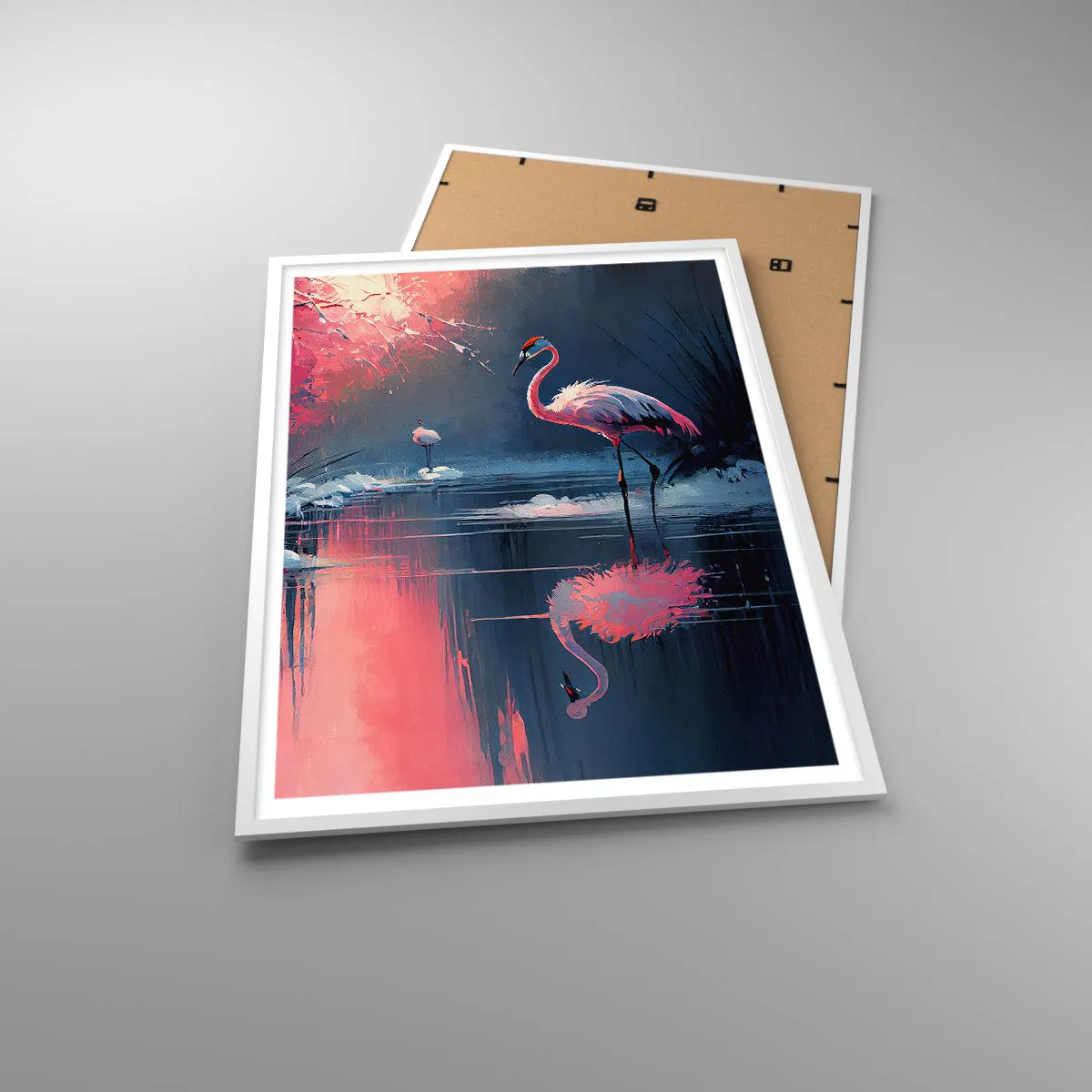 Plagát v bielom ráme - Vtáčie útočisko - 70x100 cm