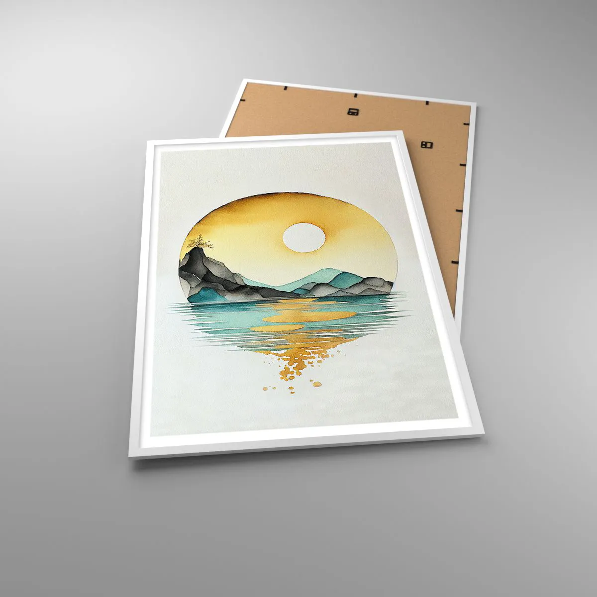 Plakat i hvid ramme - I en cirkel af skønhed - 70x100 cm