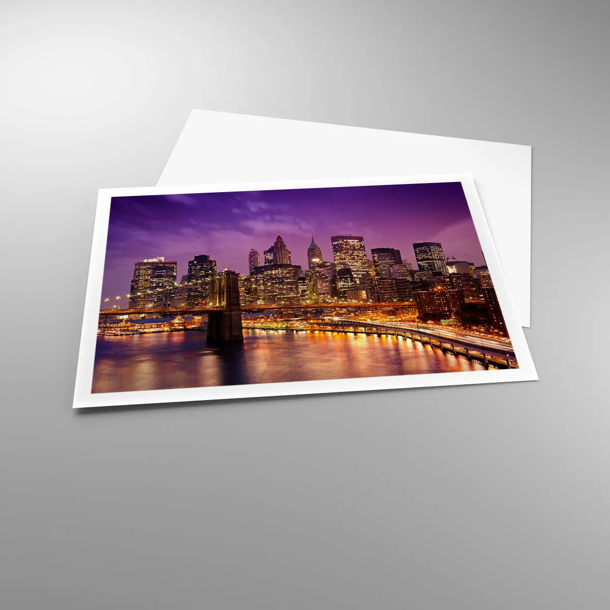 Poster - Violet-goud Manhattan - 100x70 cm