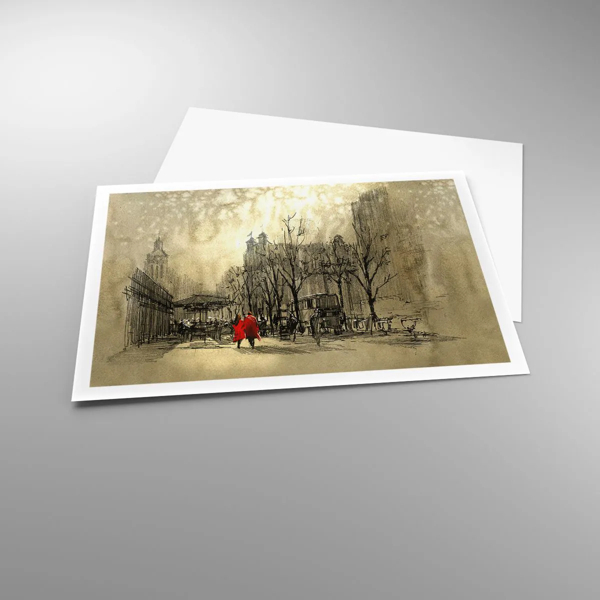 Affisch - Träff i London-dimman - 100x70 cm