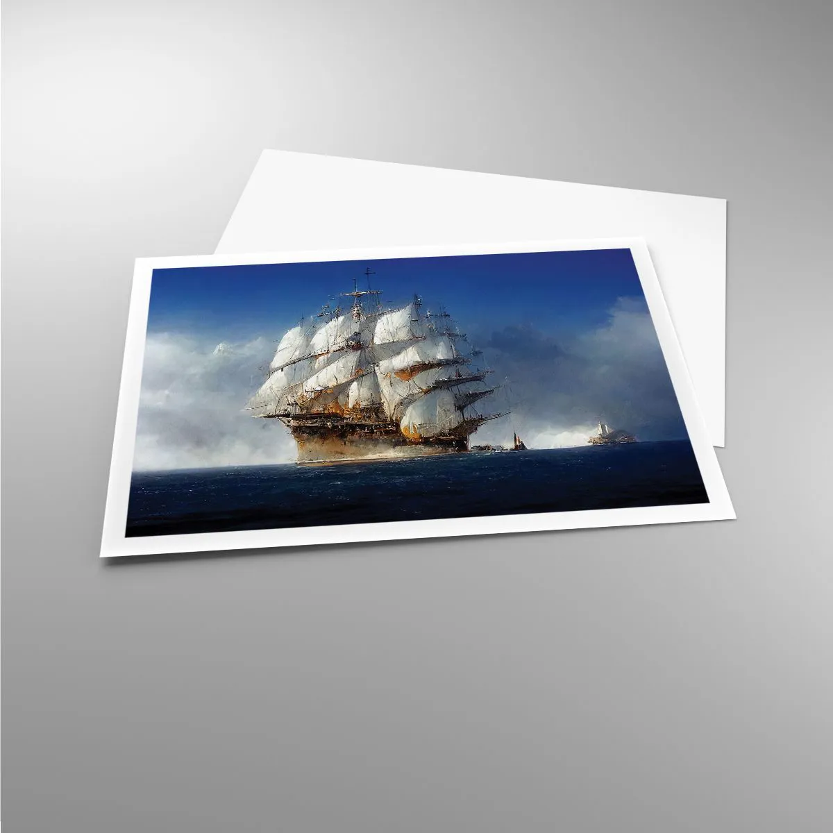 Póster - Un velero en mar abierto bajo un cielo azul. - 100x70cm - La gran gloria - Decoración de pared moderna para salón y dormitorio ARTTOR