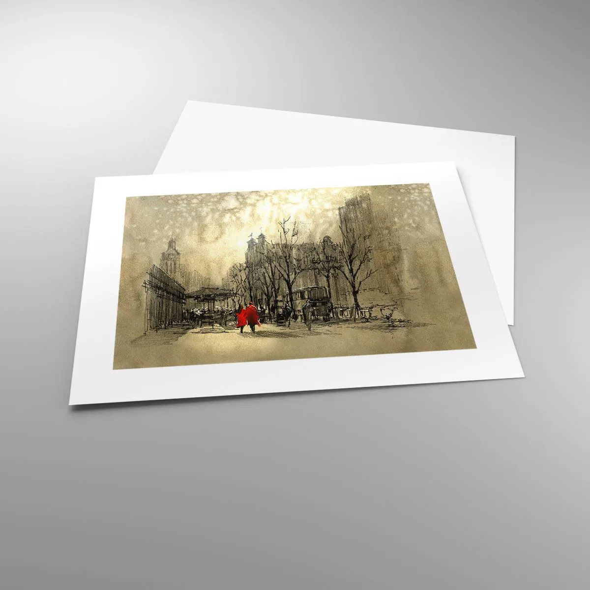 Plakat - Randka w londyńskiej mgle - 40x30 cm