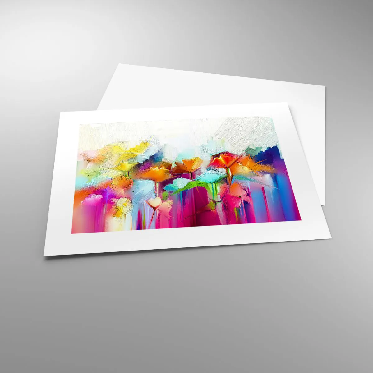 Plakat - Regnbuen i blomstring - 40x30 cm