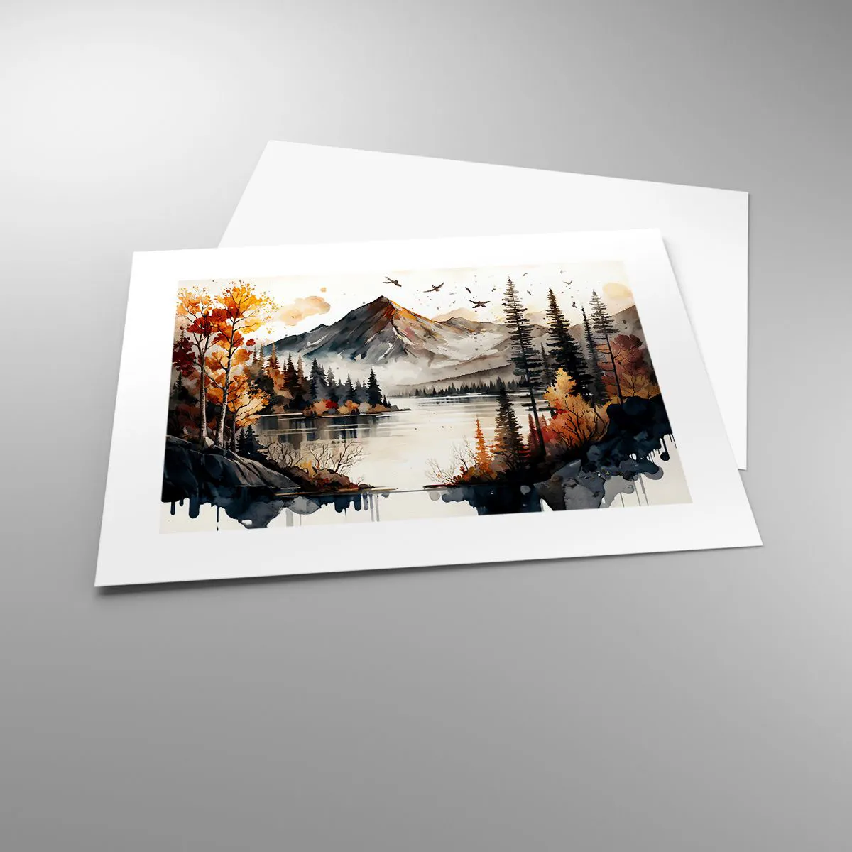 Affisch - Gyllene höst i fjällen - 40x30 cm