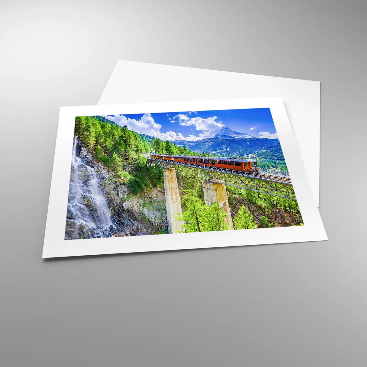 Poster - Train Through the Alps - 50x40 cm