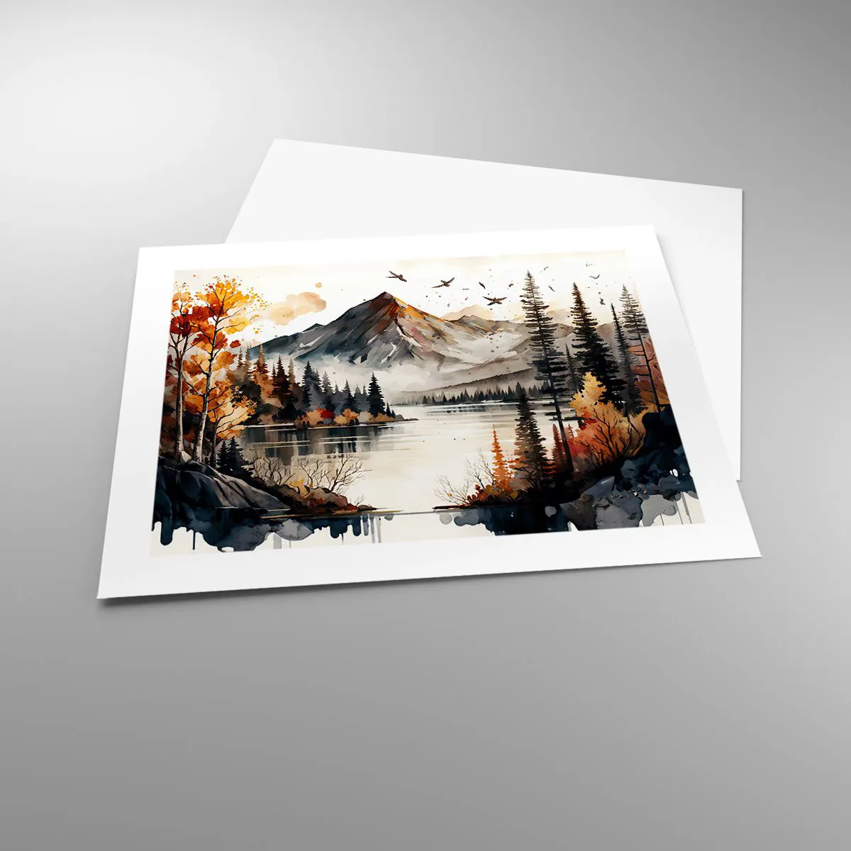 Poster - Goldener Herbst in den Bergen - 50x40 cm