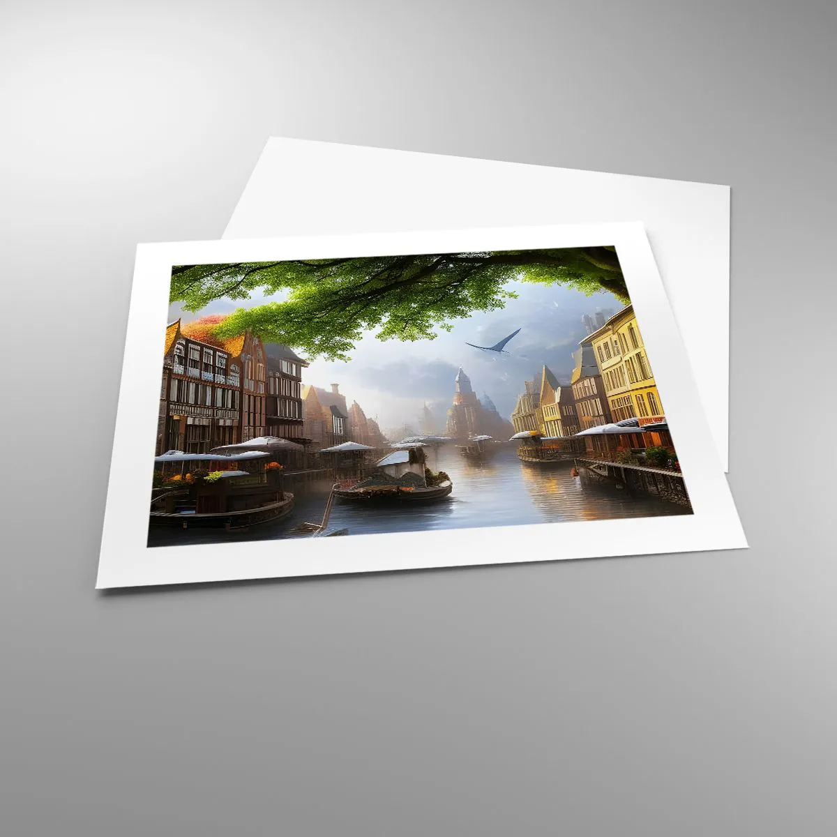 Affiche - Poster - Paysage urbain néerlandais - 50x40 cm