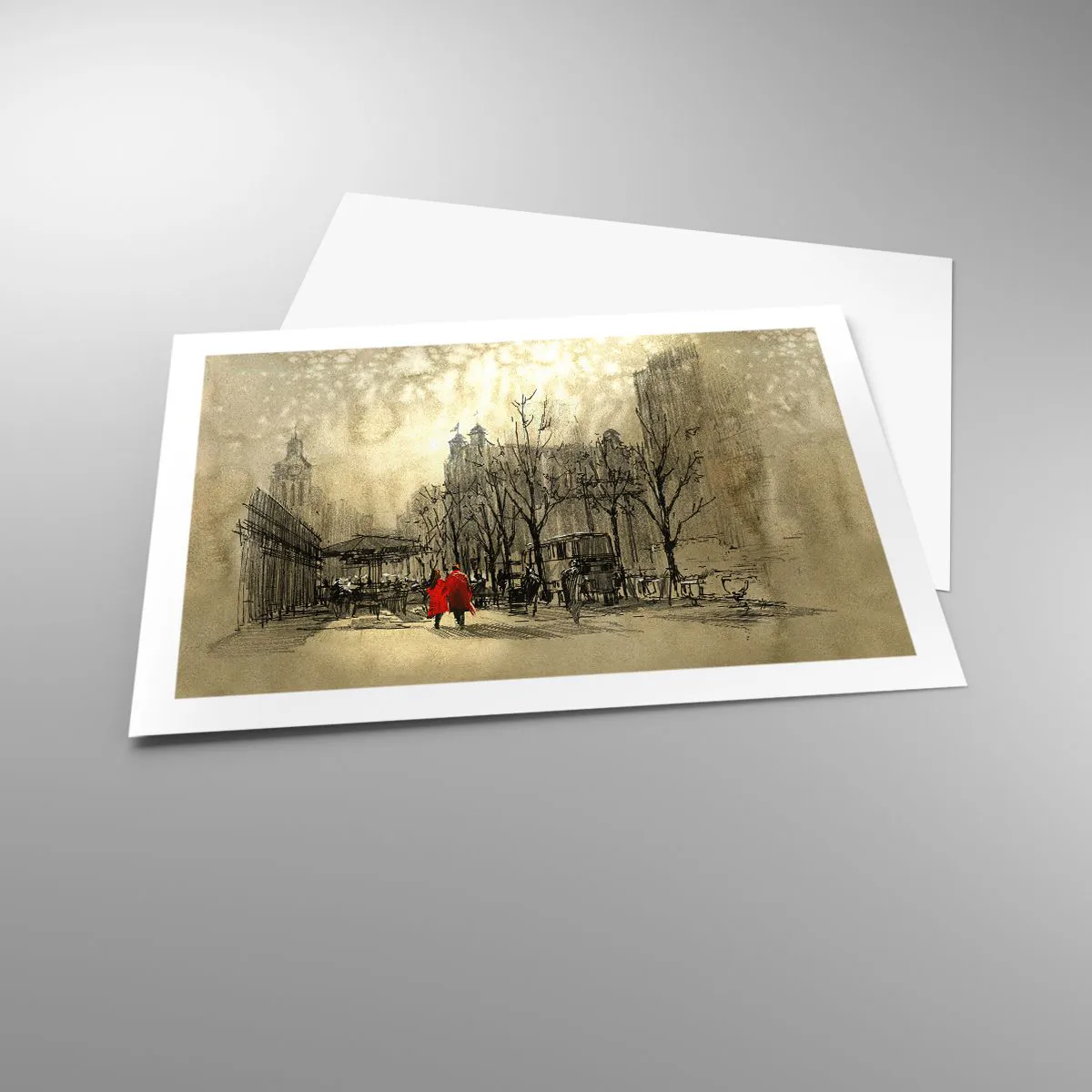 Affisch - Träff i London-dimman - 70x50 cm