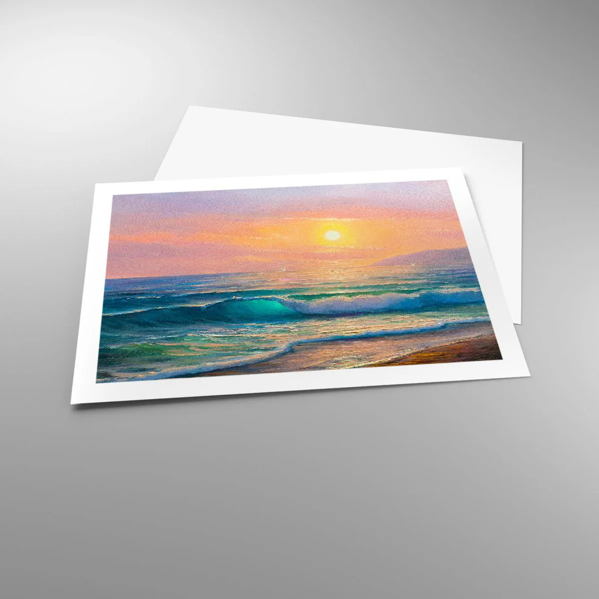 Plakat - Turkusowa pieśń fal - 70x50 cm