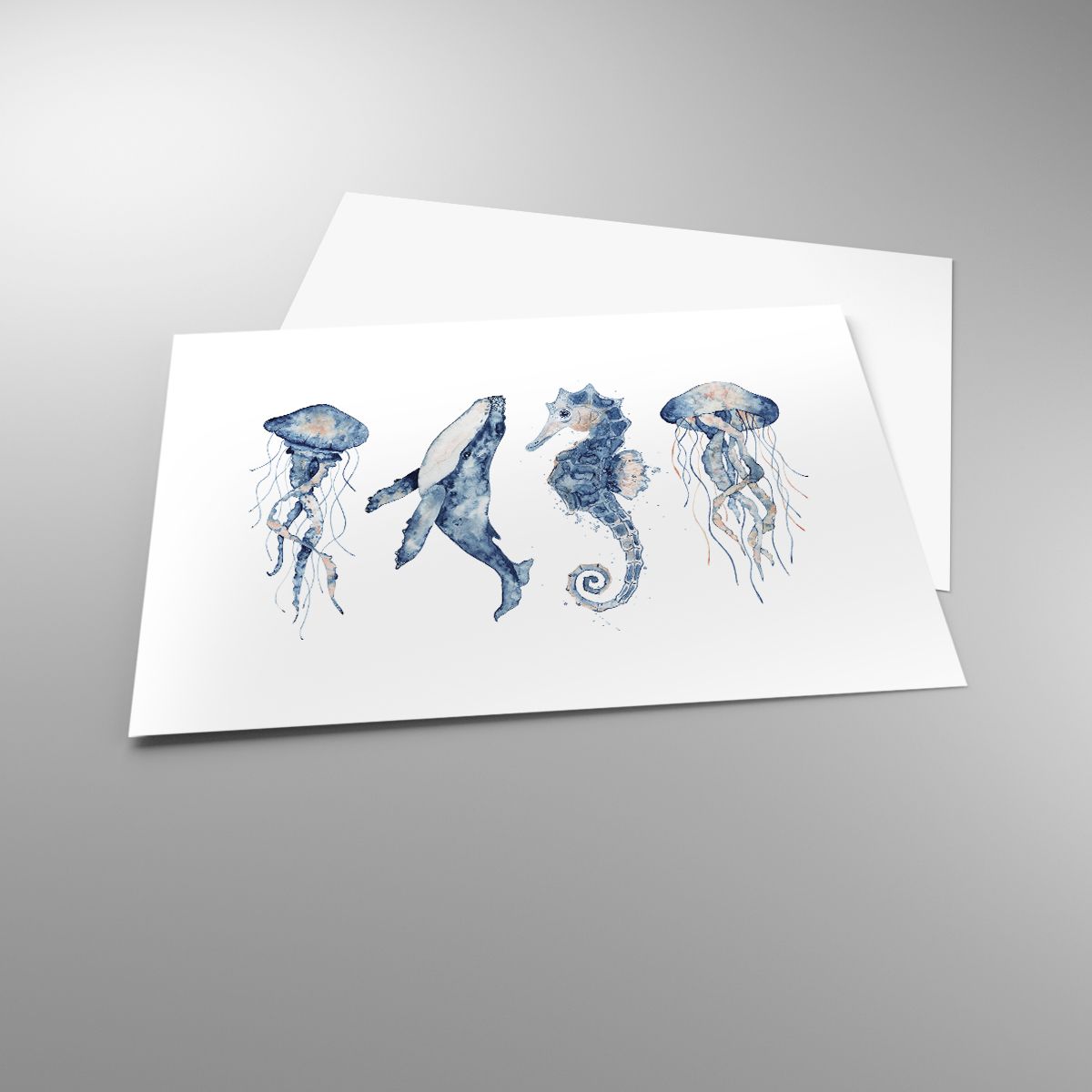 Poster Sea Animals, Poster Seahorse, Poster Jellyfish, Poster Graphics, Poster Watercolors