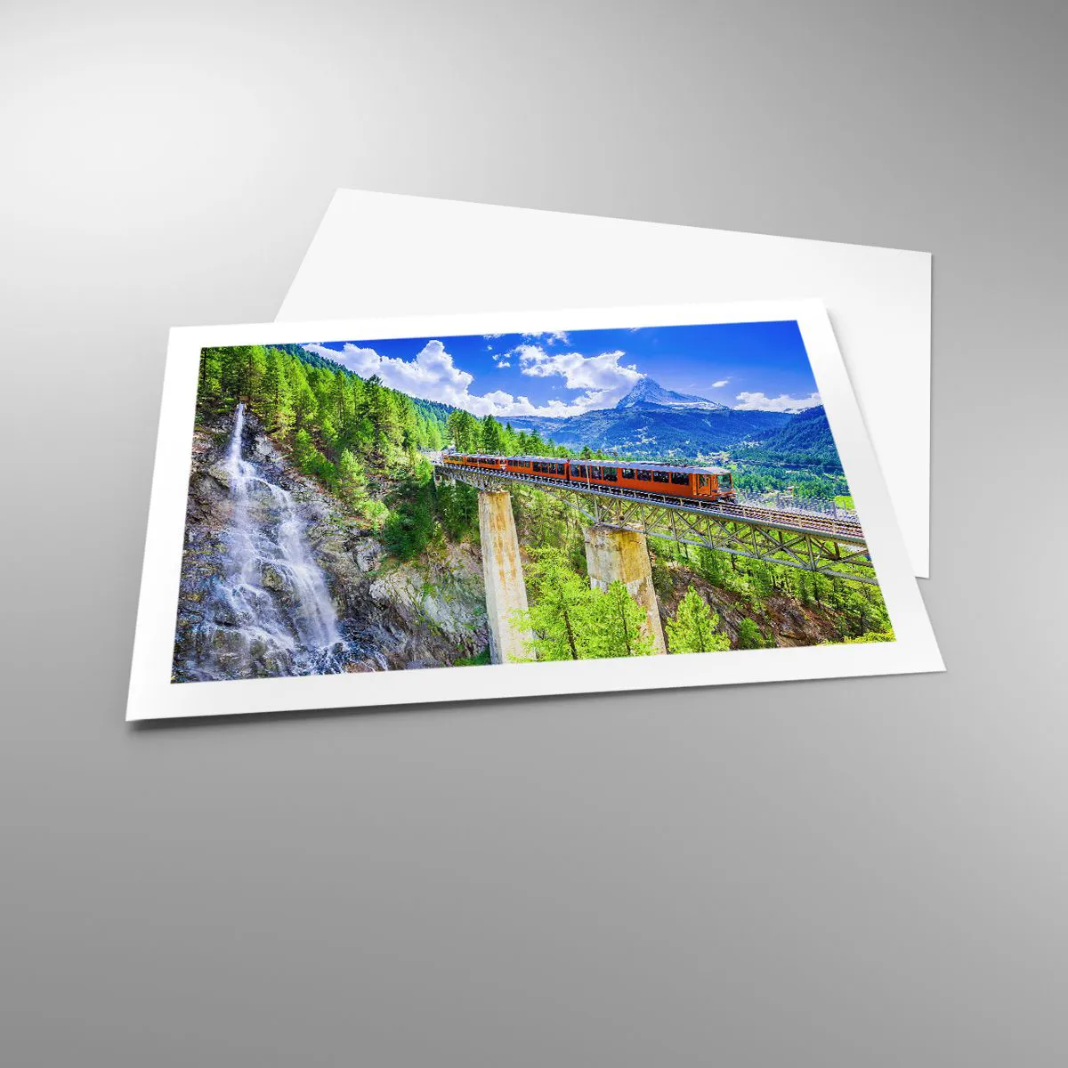 Poster - Train Through the Alps - 70x50 cm