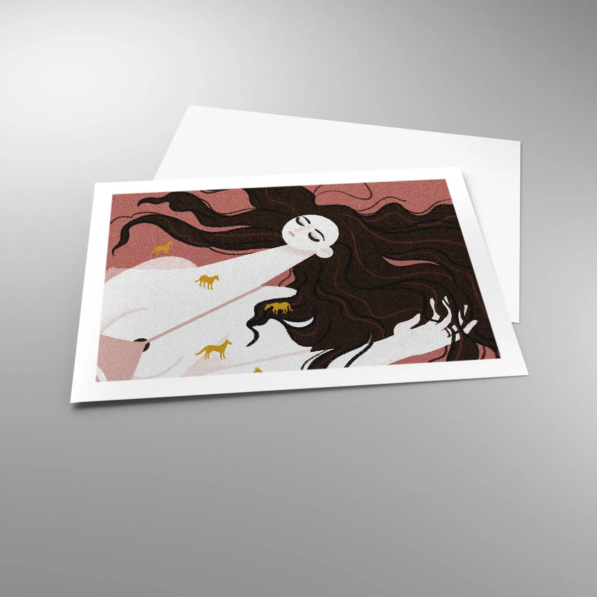 Póster - Sueño de caballos dorados - 70x50 cm