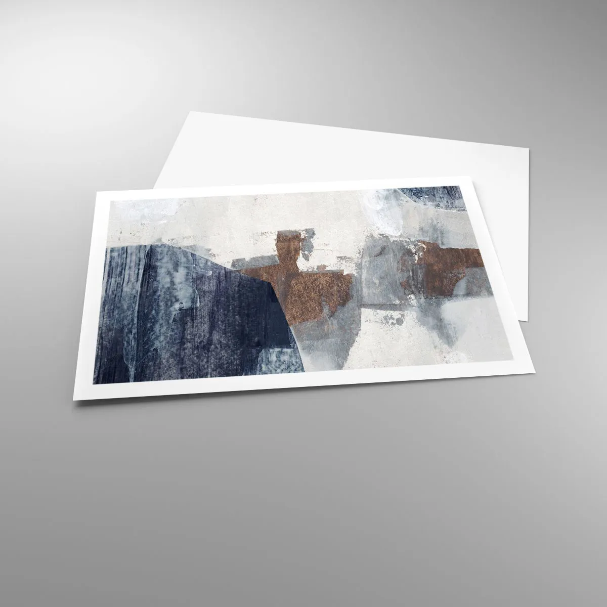 Poster - Forme blu e marroni - 91x61 cm