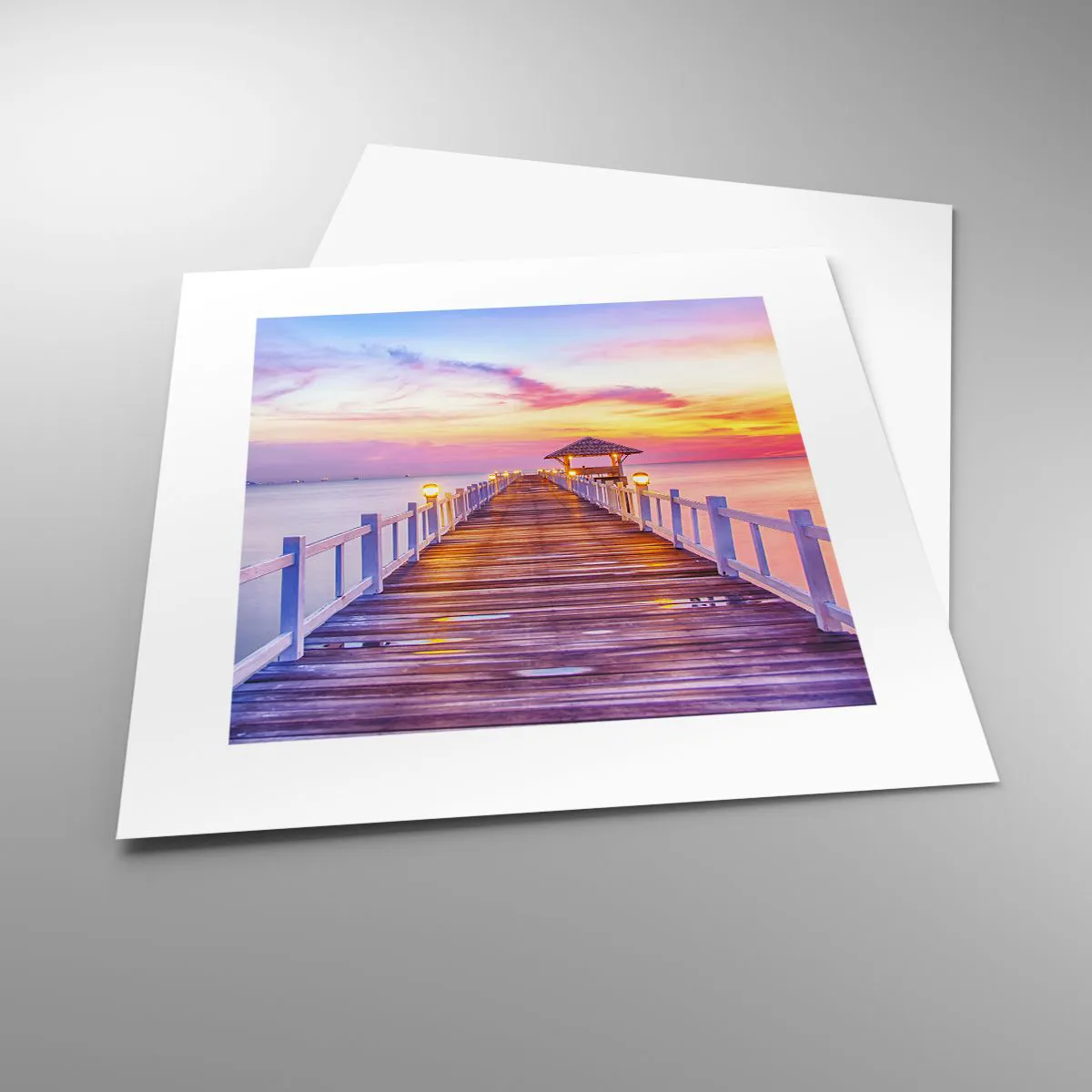 Poster - Silenzio della sera in lilla e oro - 30x30 cm