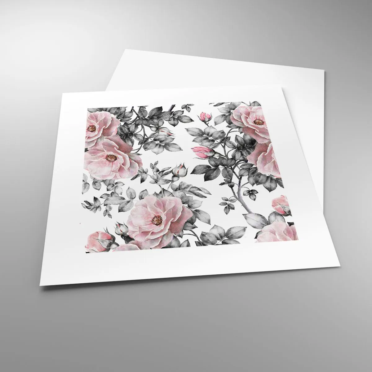 Affiche - Poster - Se perdre dans les fleurs des roses - 30x30 cm