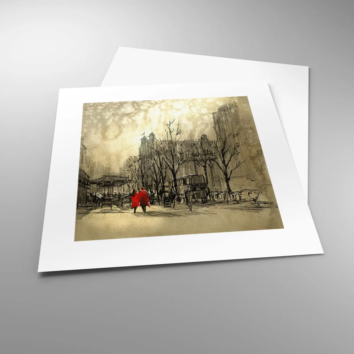 Poszter - Egy randevú a londoni ködben  - 30x30 cm