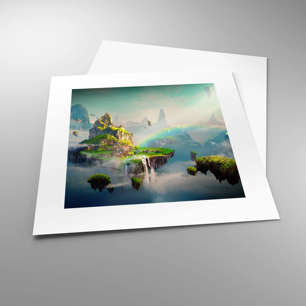 Póster - El medio de la nada - islas flotantes - 30x30 cm