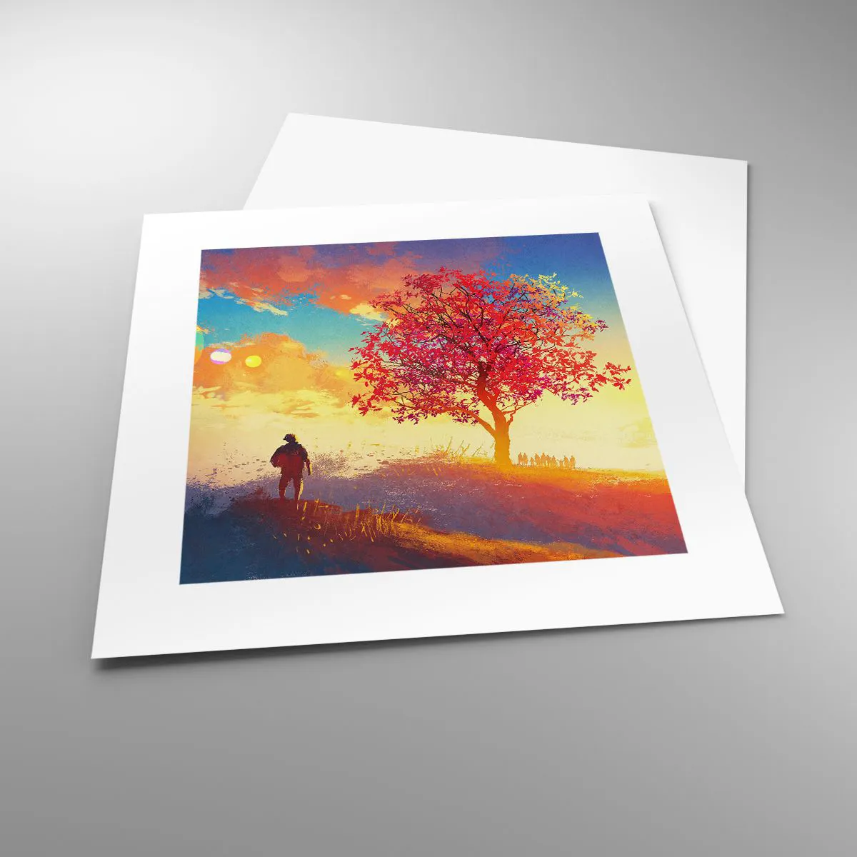 Poster - Pilgrim at Its Goal - 30x30 cm