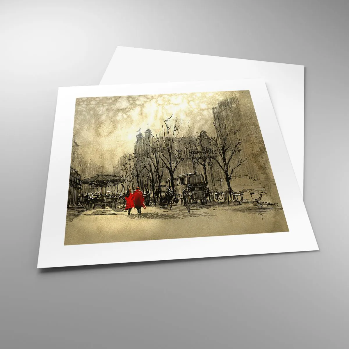 Affisch - Träff i London-dimman - 40x40 cm