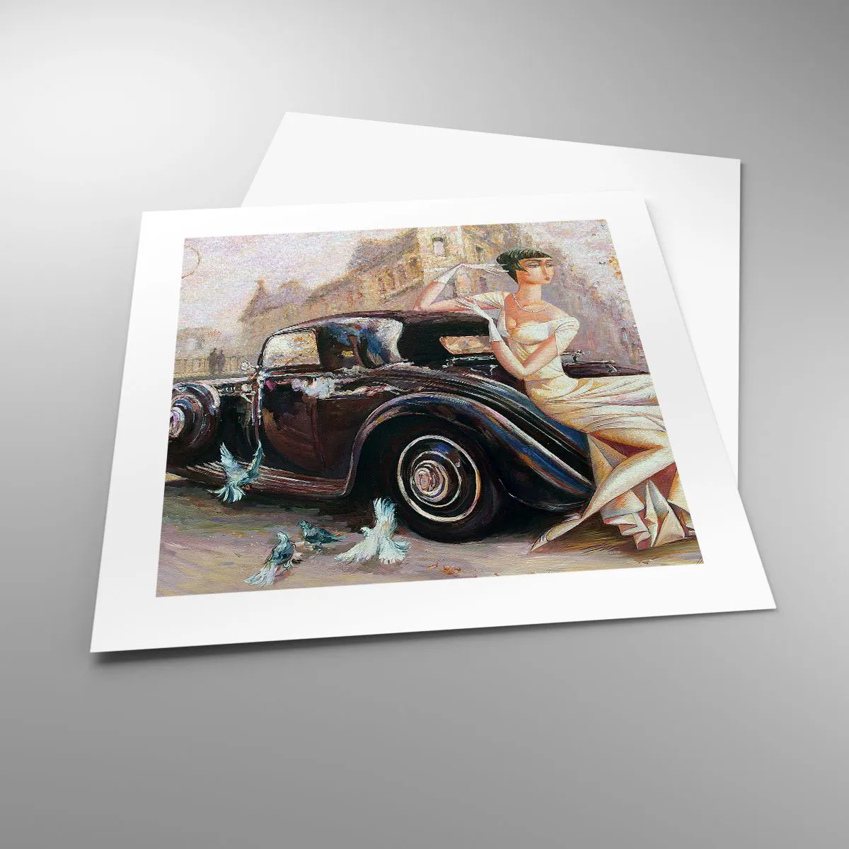 Affiche - Poster - L'élégance dans un style rétro - 40x40 cm