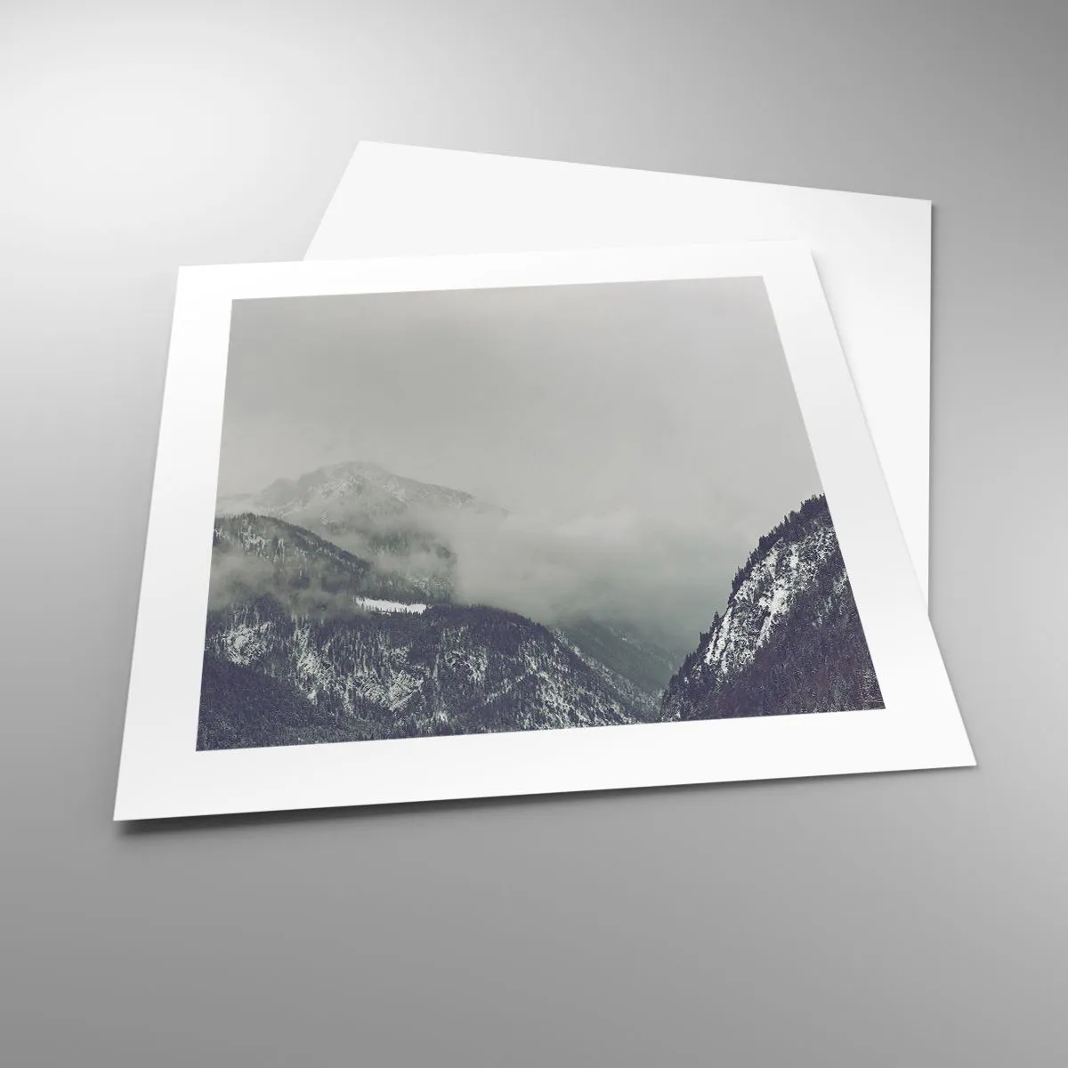 Affiche - Poster - Vallée brumeuse - 40x40 cm