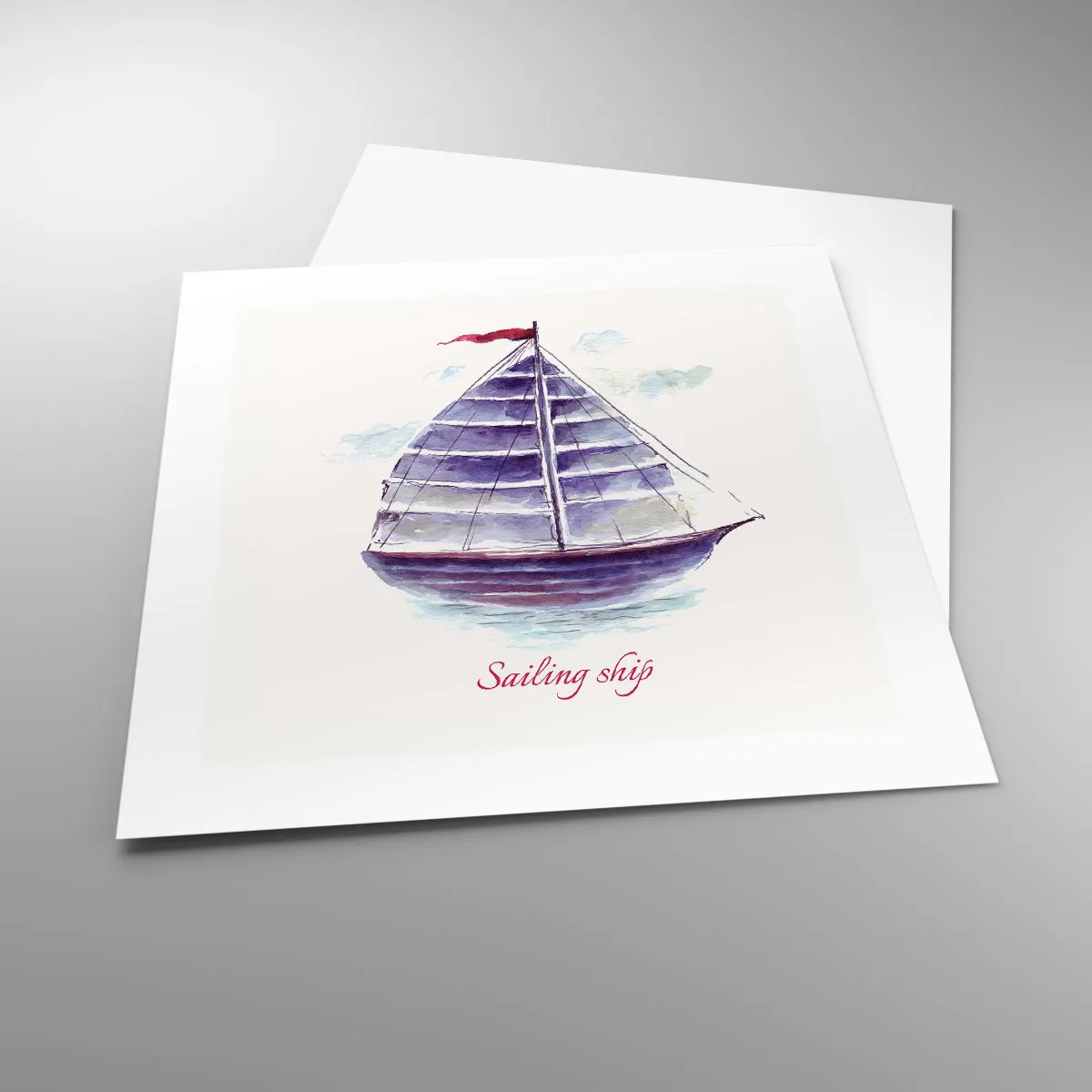 Affisch - Fulla seglar och lugnt vatten - 40x40 cm