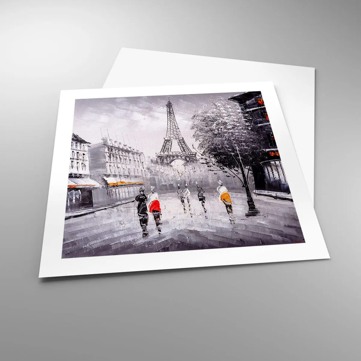 Affisch - Promenad i Paris - 50x50 cm