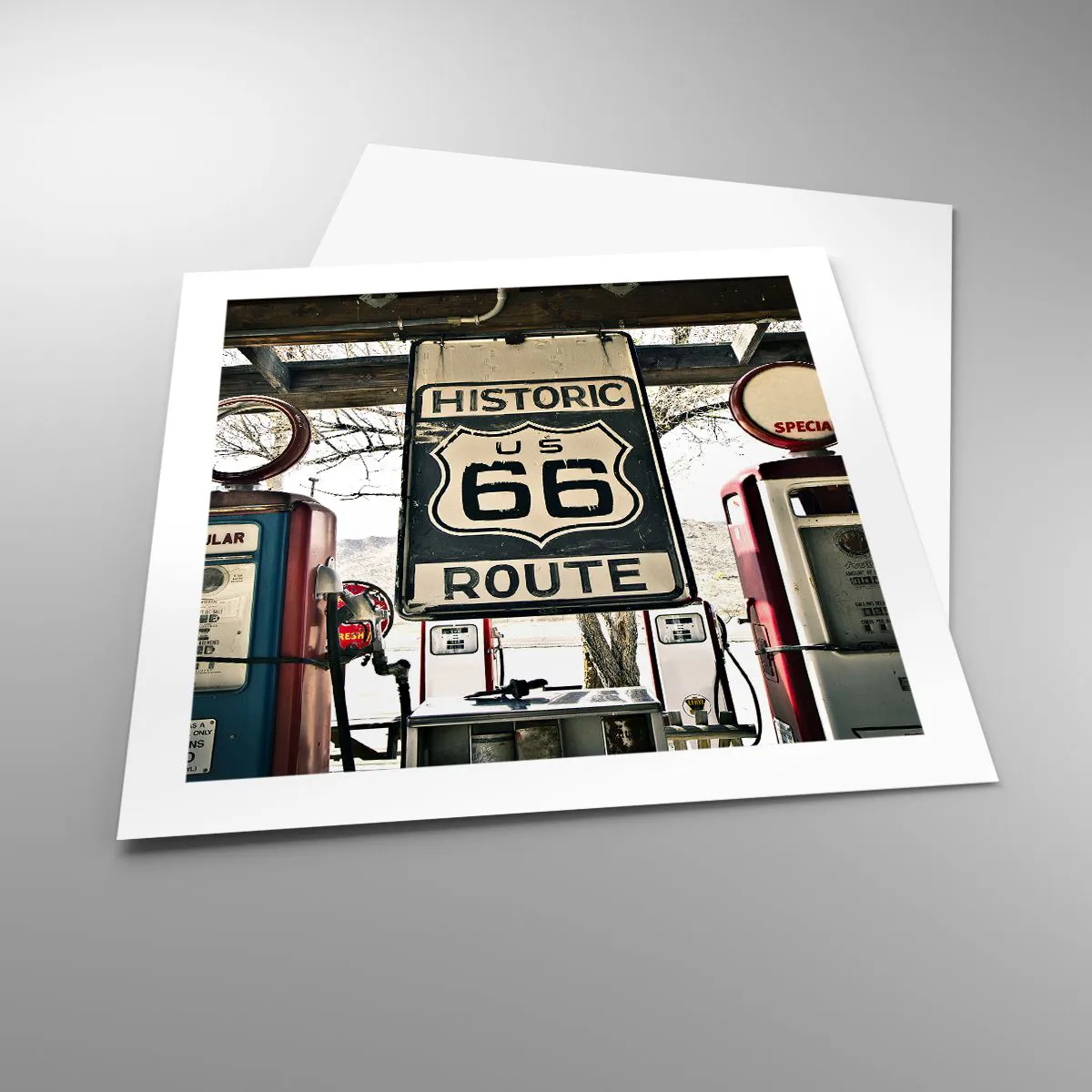 Plakat - Amerykańska retro podróż - 50x50 cm