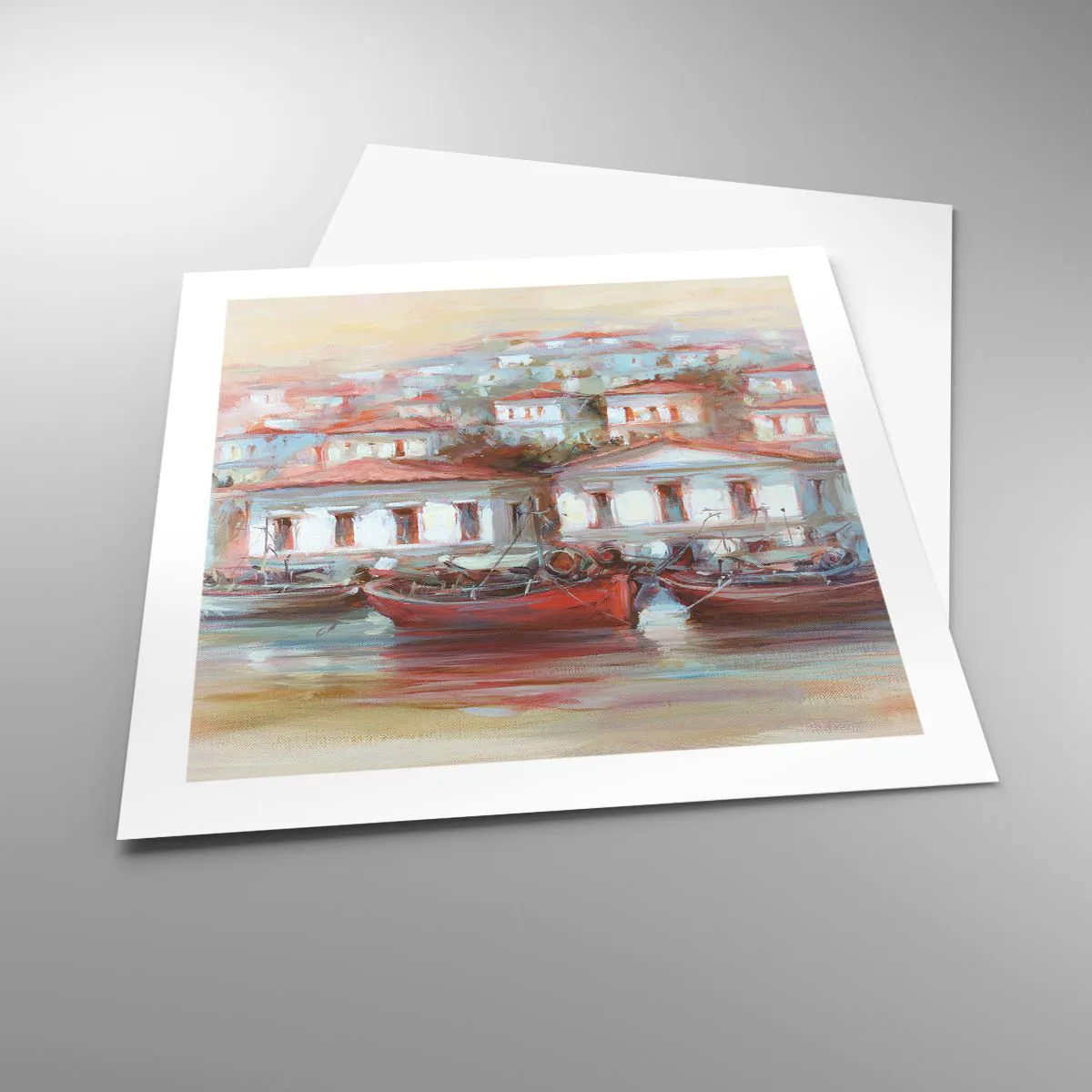 Affiche - Poster - Petite ville heureuse - 50x50 cm