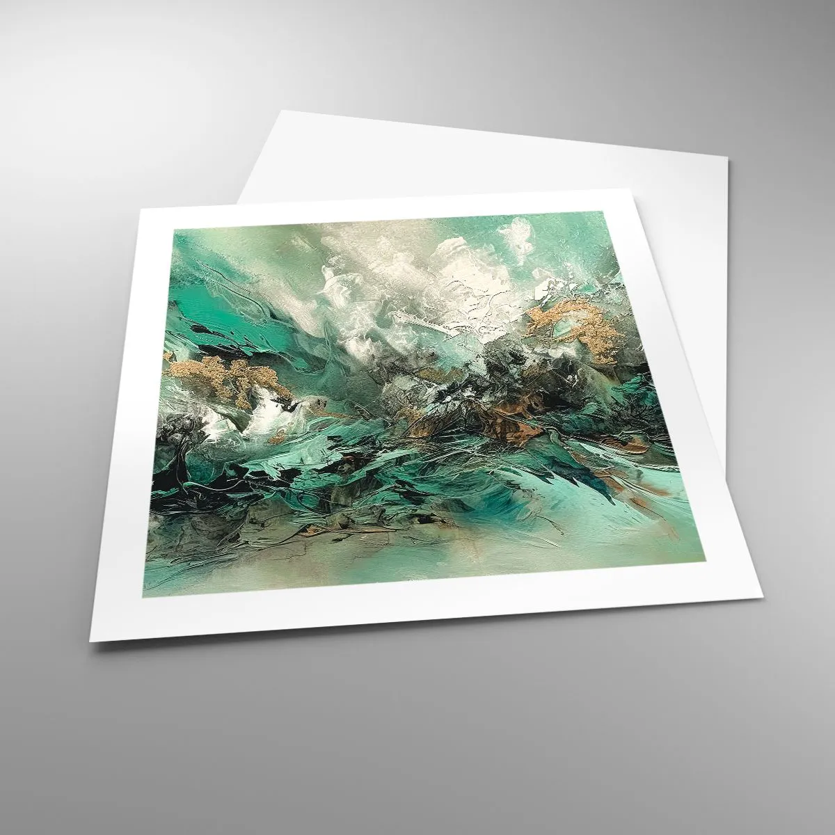 Plakat - Smaragdsort byld - 50x50 cm