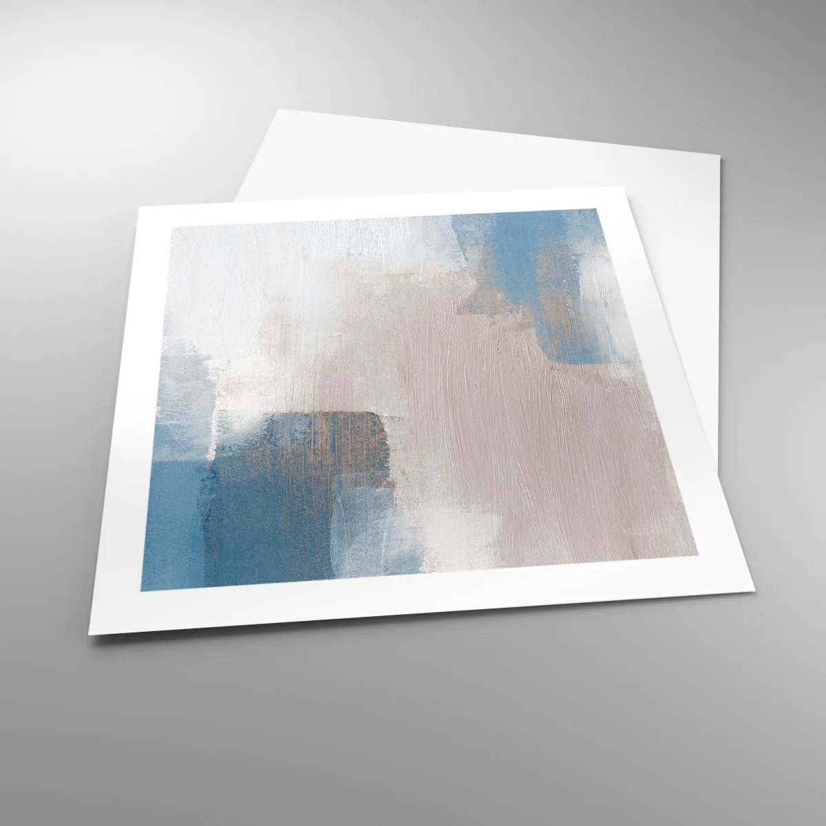 Affiche - Poster - Abstraction rose derrière un rideau de bleu - 50x50 cm