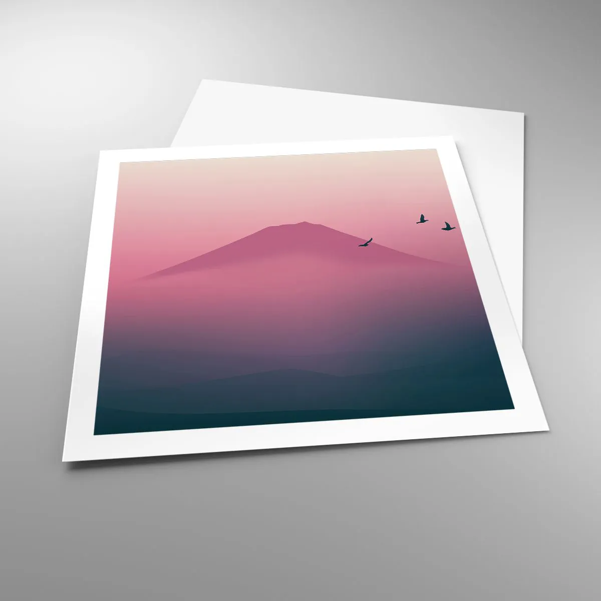 Poster - Wanderers above Clouds - 60x60 cm